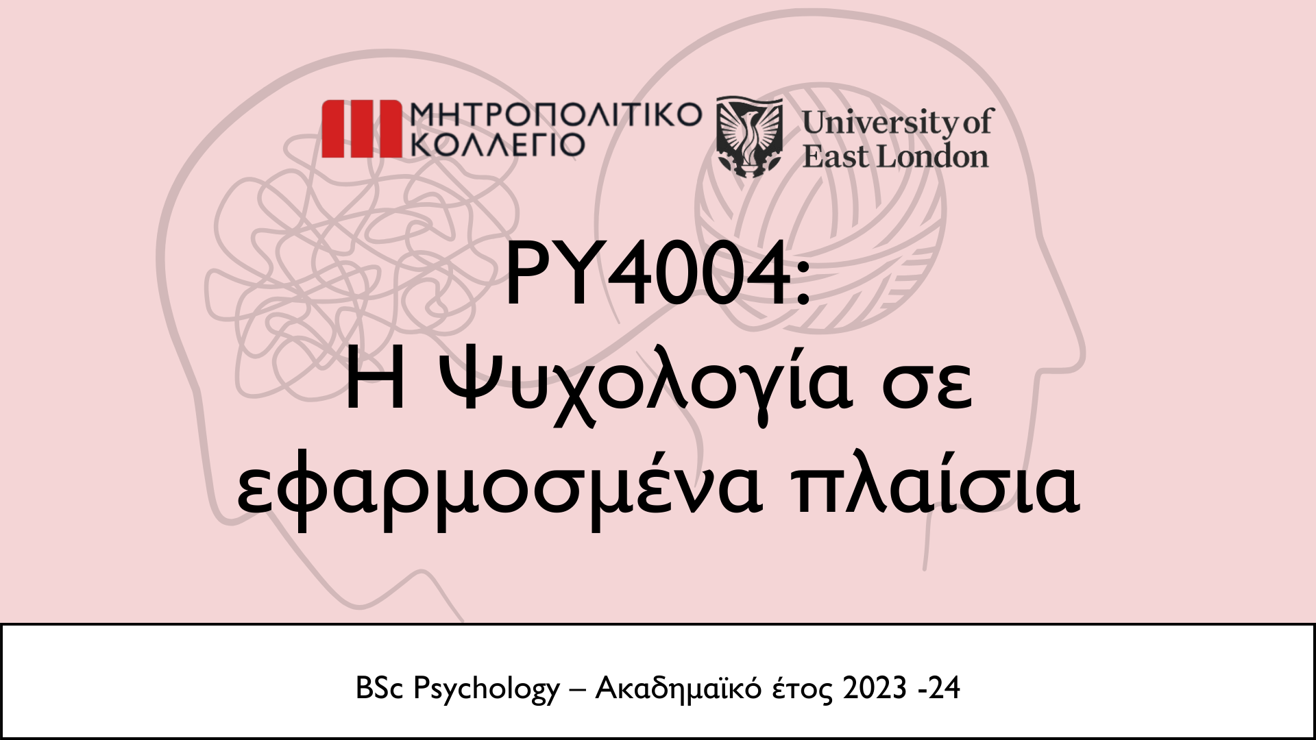 PSYCHOLOGY IN APPLIED CONTEXTS (PY4004_1)