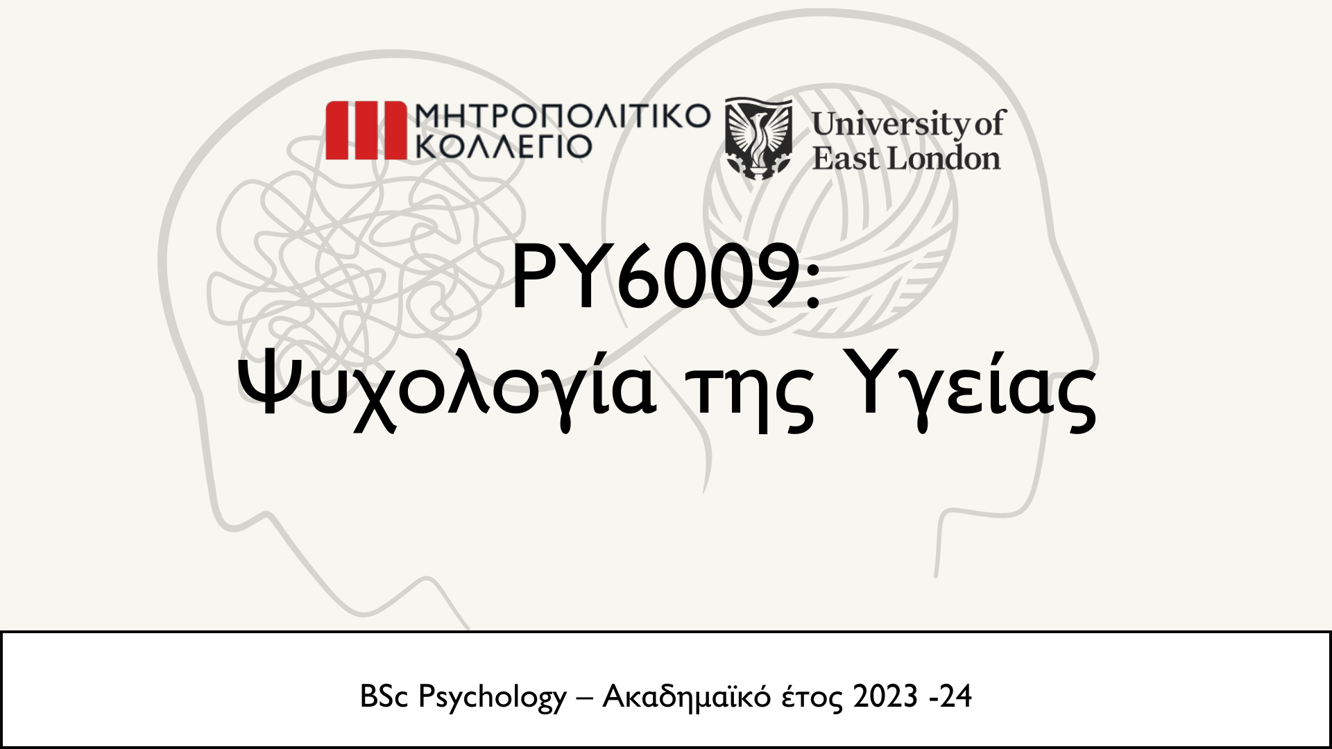 HEALTH PSYCHOLOGY (PY6009_1)